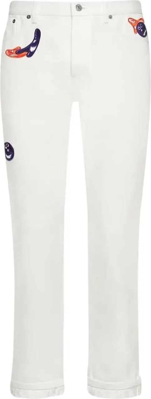 Christian Dior - Kennyscharf Patches Jeans - Größe 31 - weiß Christian Dior - Kennyscharf Patches Jeans - Größe 31 - weiß