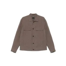 Zegna - Brown Linen Shirt With Front Button Fastening - Größe L - grau Zegna - Brown Linen Shirt With Front Button Fastening - Größe L - grau
