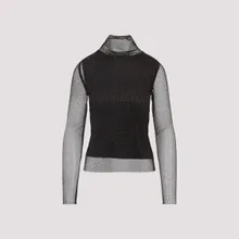 Sportmax - Gerarda Crystal Top With Stand-Up Collar - Größe S - schwarz Sportmax - Gerarda Crystal Top With Stand-Up Collar - Größe S - schwarz