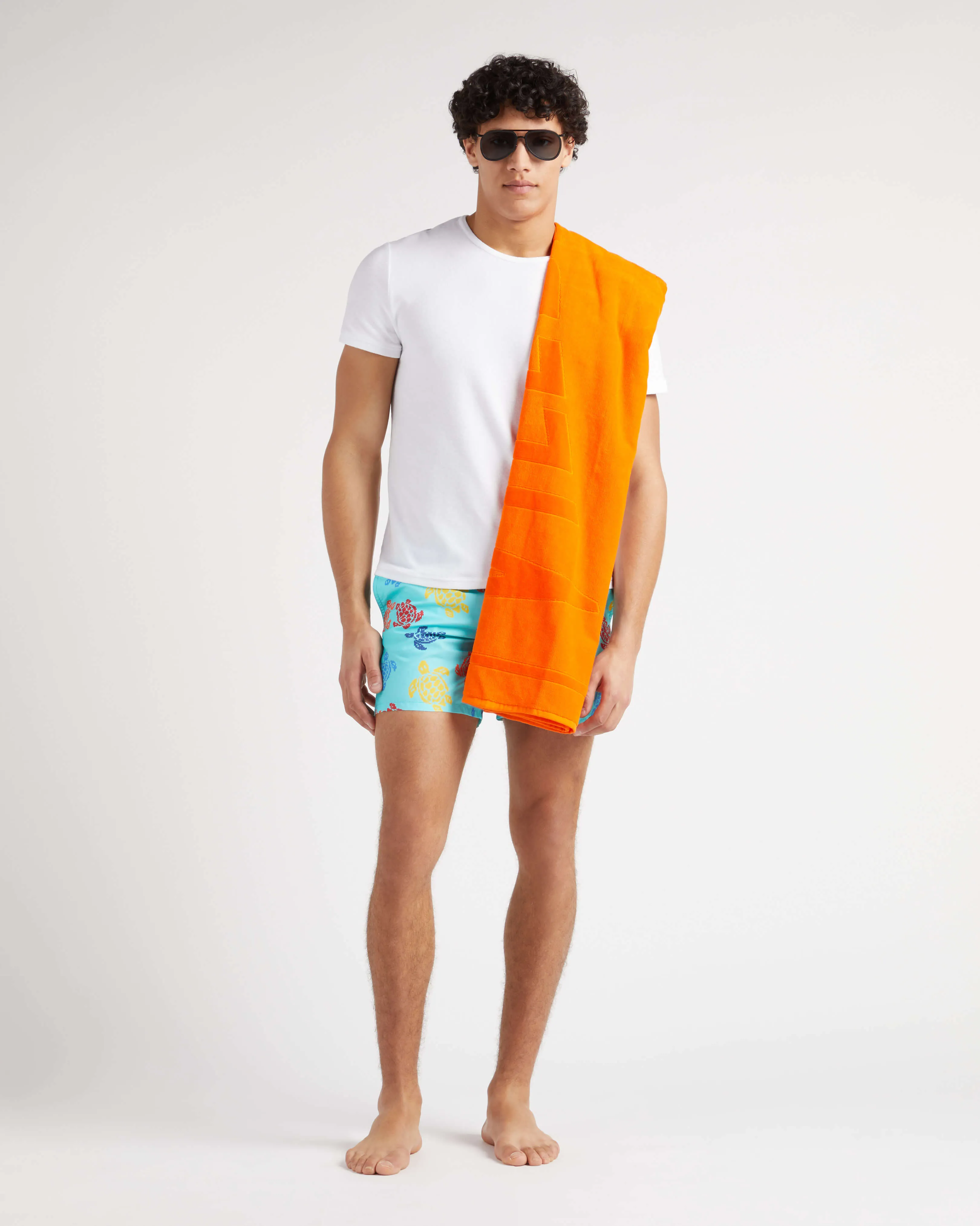 Vilebrequin - Ronde Des Tortues Tricot Badeshorts Für Herren – Vilebrequin X Falke - Bademode - Moorea - Blau - Größe XS – Bild 5