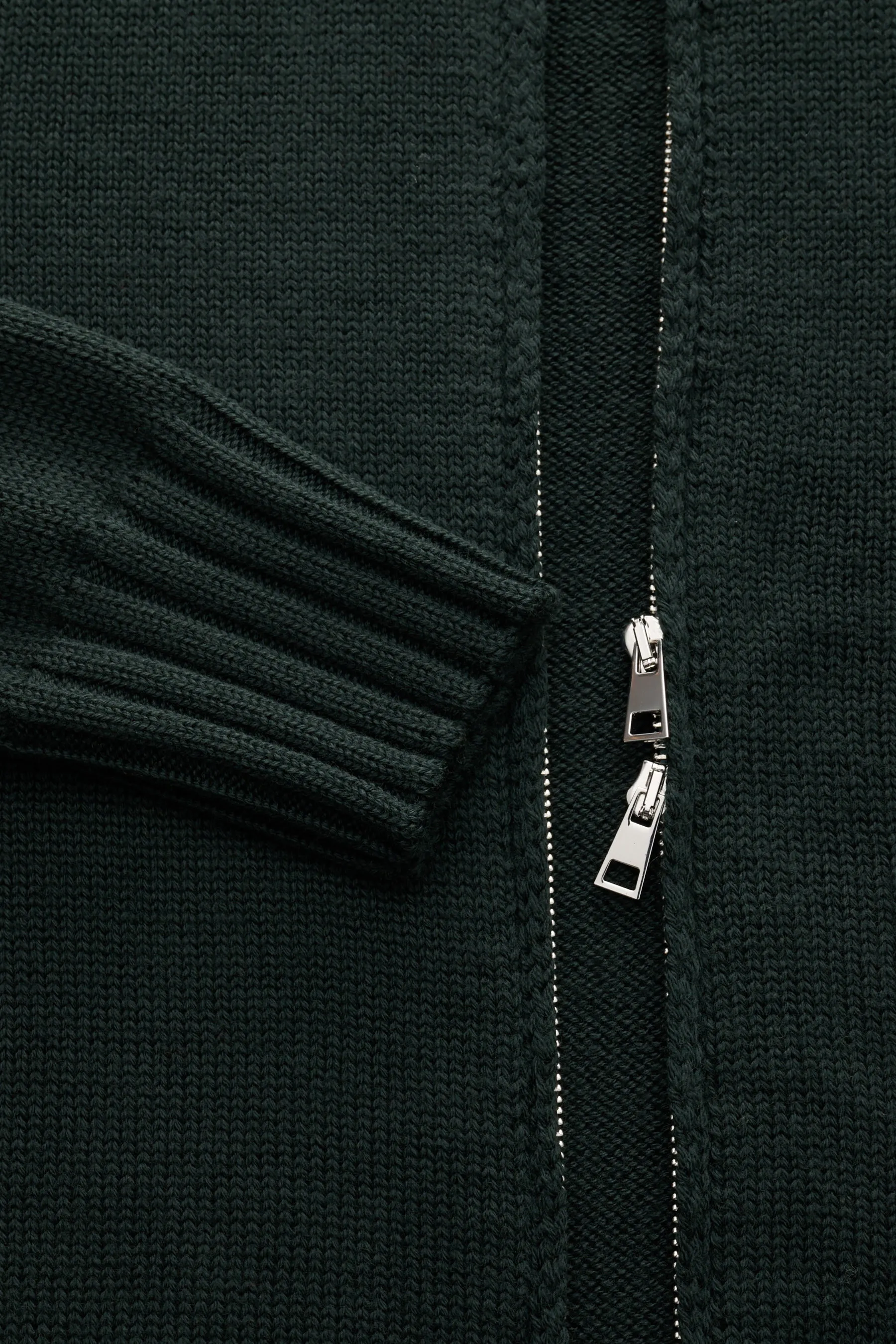 B.F. Knitwear - Herren - Merino Strickjacke dunkelgrün – Bild 3