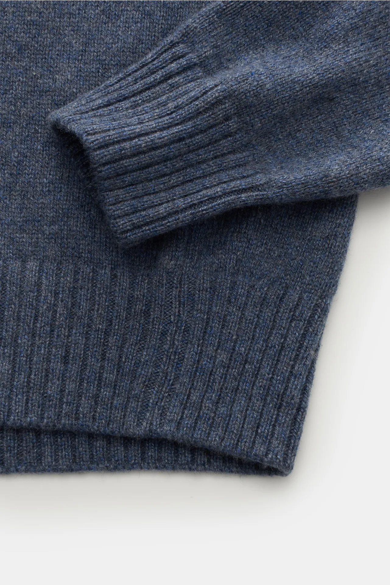 Maurizio Baldassari - Herren - Cashmere Pullover 'Open Turtle Neck' rauchblau meliert – Bild 3