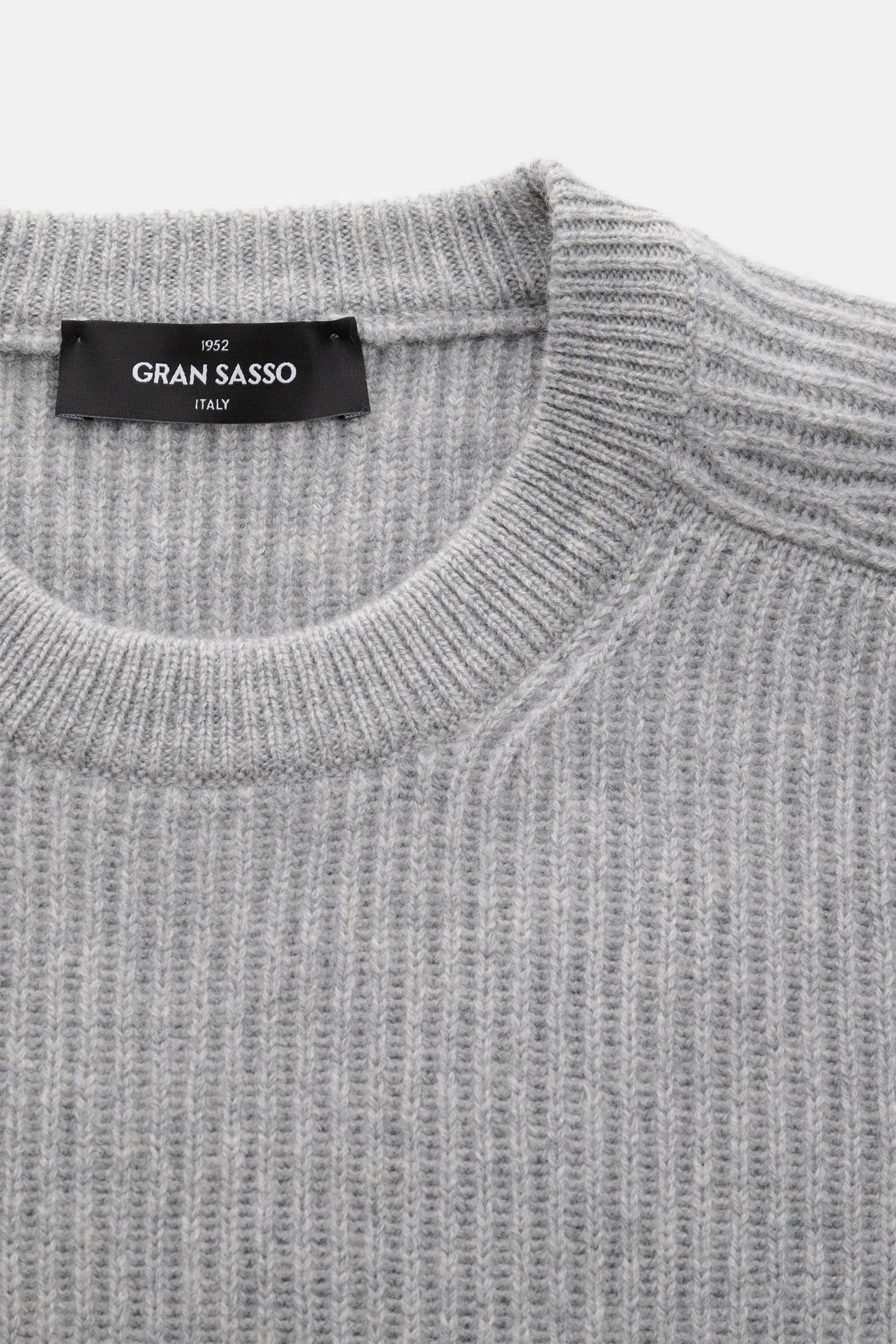 Gran Sasso - Herren - Cashmere Rundhalspullover grau meliert – Bild 2