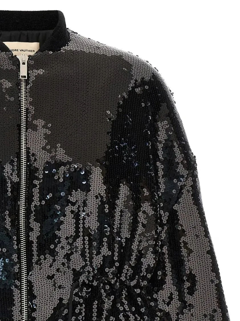 Alexandre Vauthier - Sequin Bomber Jacket - Größe 1 - schwarz – Bild 2