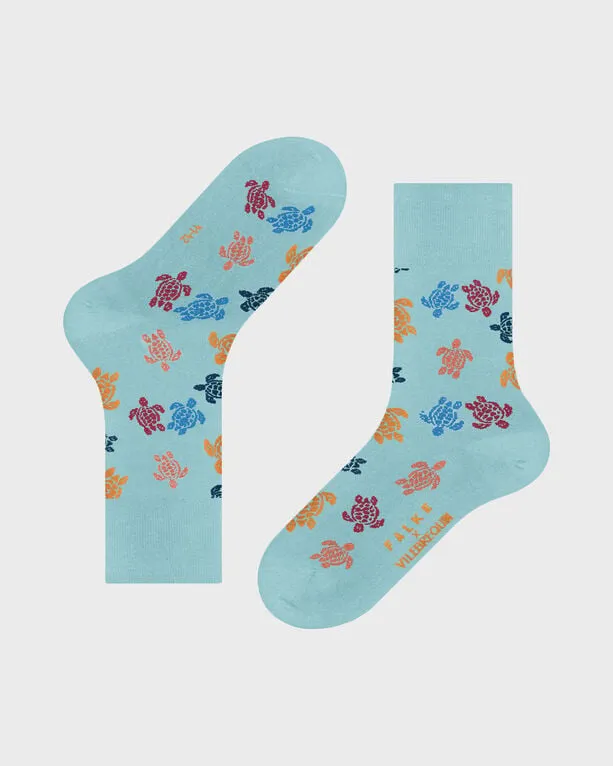 Vilebrequin - Mehrfarbige Rondes Des Tortues Socken Für Herren – Vilebrequin X Falke - Socken - Socks4 - Blau - Größe 41-42 Vilebrequin - Mehrfarbige Rondes Des Tortues Socken Für Herren – Vilebrequin X Falke - Socken - Socks4 - Blau - Größe 41-42