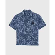 Vilebrequin - Hemd Aus Leichtem Denim Mit Starfish-print - Hemd - Graniers - Blau - Größe M Vilebrequin - Hemd Aus Leichtem Denim Mit Starfish-print - Hemd - Graniers - Blau - Größe M