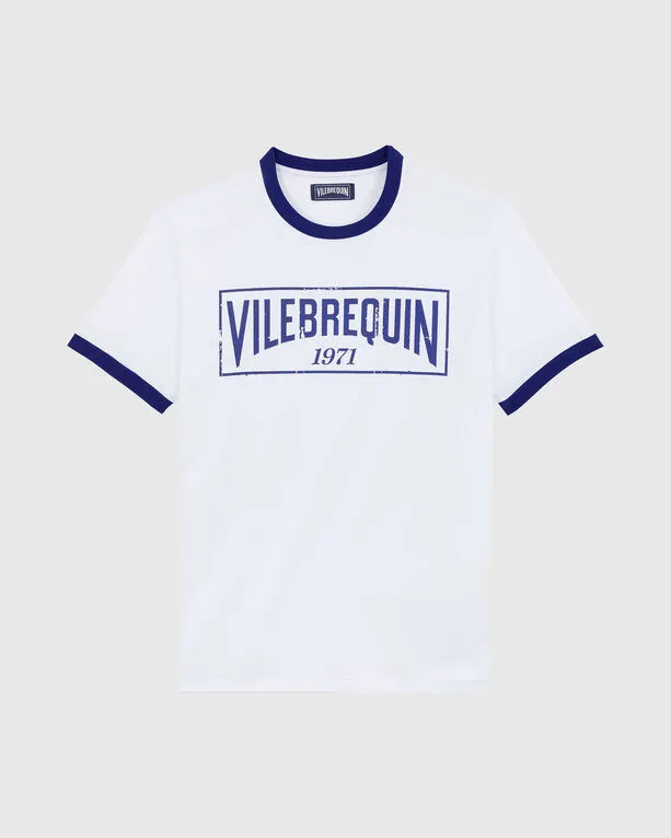 Vilebrequin - T-shirt Aus Leichtem Baumwolljersey Mit Zweifarbigem Logo Für Herren - T-shirt - Portisol - Blau - Größe S Vilebrequin - T-shirt Aus Leichtem Baumwolljersey Mit Zweifarbigem Logo Für Herren - T-shirt - Portisol - Blau - Größe S