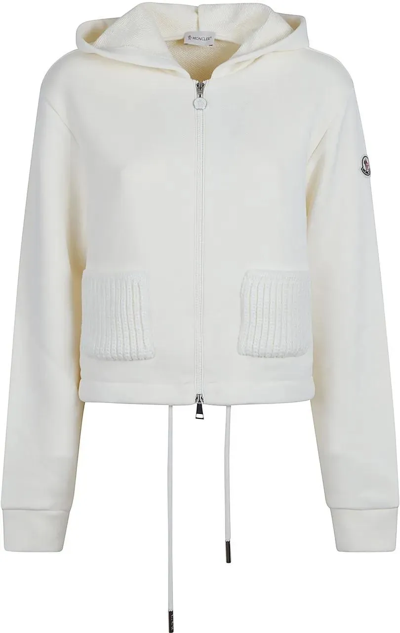 Moncler - Zip Up Sweatshirt White - Größe M - weiß Moncler - Zip Up Sweatshirt White - Größe M - weiß
