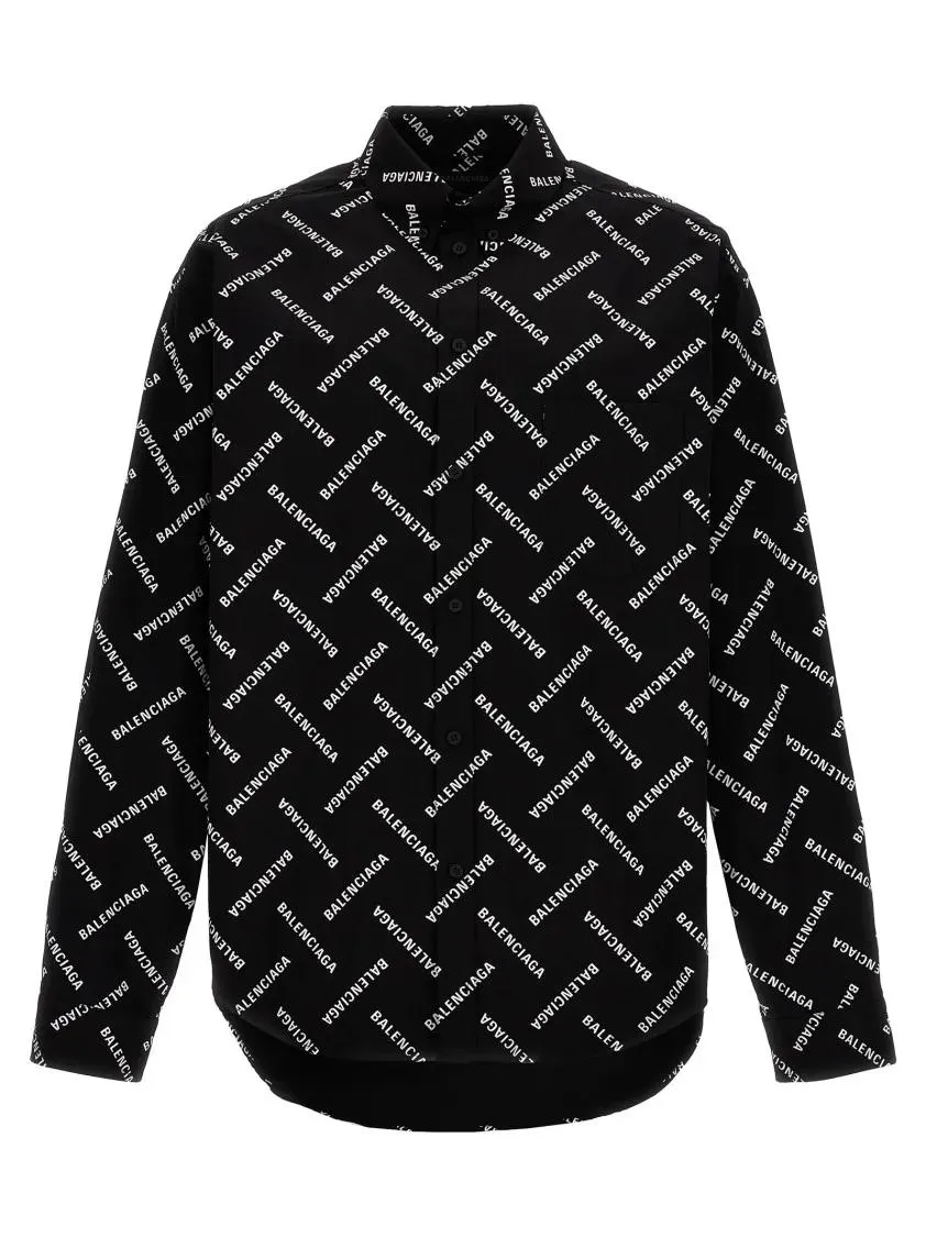 Balenciaga - Logo Print Shirt - Größe 41 - schwarz Balenciaga - Logo Print Shirt - Größe 41 - schwarz