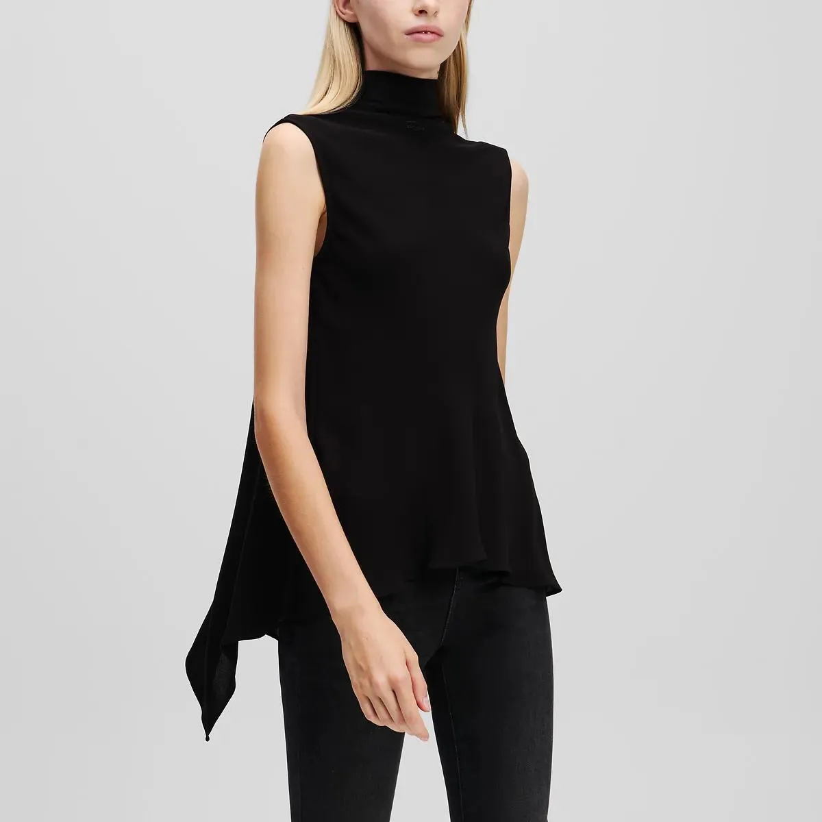 Karl Lagerfeld - ÄRMELLOSE BLUSE - Größe 40 - schwarz – Bild 4