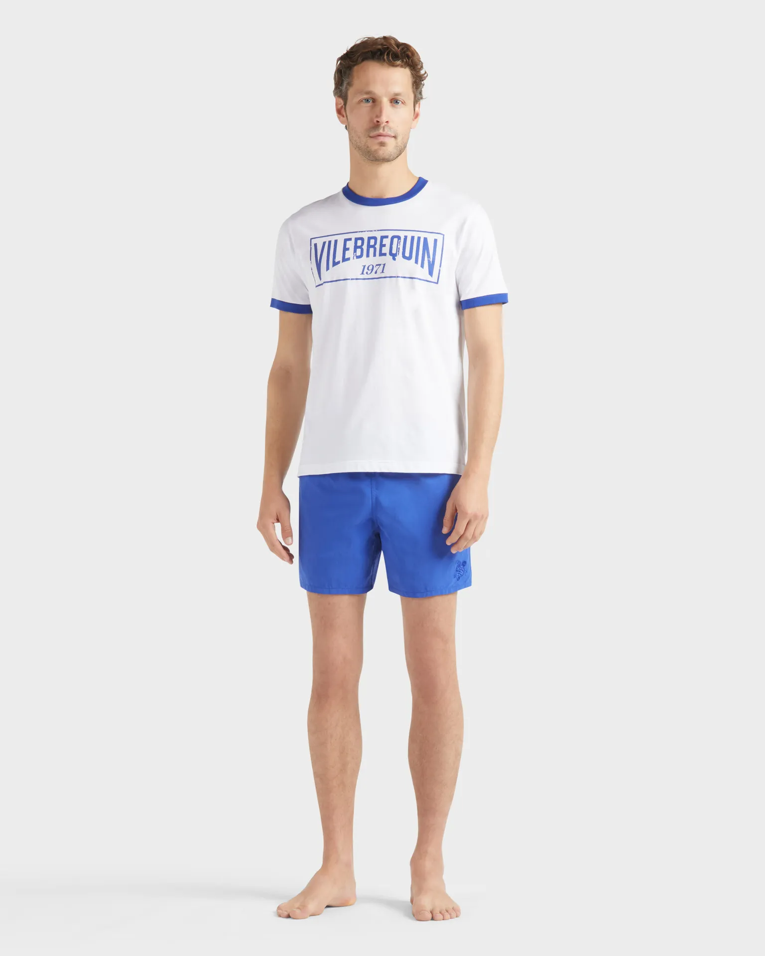 Vilebrequin - T-shirt Aus Leichtem Baumwolljersey Mit Zweifarbigem Logo Für Herren - T-shirt - Portisol - Blau - Größe S – Bild 3