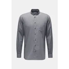Weber+Weber - Herren - Casual Hemd %27Vintage Popeline Collar Shirt%27 Grandad-Kragen grau Weber+Weber - Herren - Casual Hemd %27Vintage Popeline Collar Shirt%27 Grandad-Kragen grau
