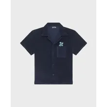 Vilebrequin - Besticktes Turtle Bowling-hemd Aus Frottee Für Jungen - Hemd - Gunther - Blau - Größe 2 Vilebrequin - Besticktes Turtle Bowling-hemd Aus Frottee Für Jungen - Hemd - Gunther - Blau - Größe 2