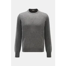Cruciani - Herren - Cashmere Rundhalspullover dunkelgrau meliert Cruciani - Herren - Cashmere Rundhalspullover dunkelgrau meliert