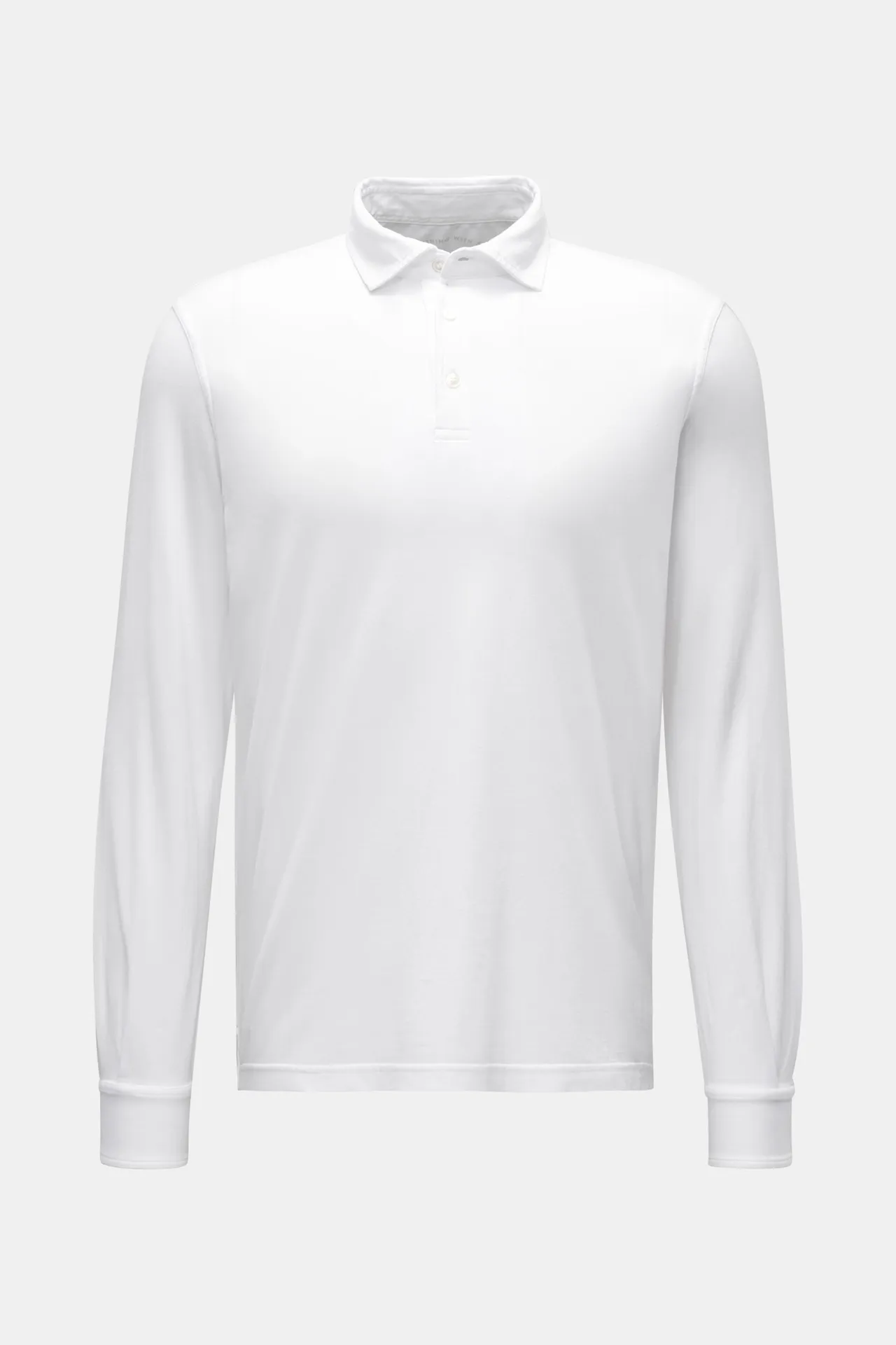 Fedeli - Herren - Jersey Longsleeve-Poloshirt %27Zero%27 weiß Fedeli - Herren - Jersey Longsleeve-Poloshirt %27Zero%27 weiß