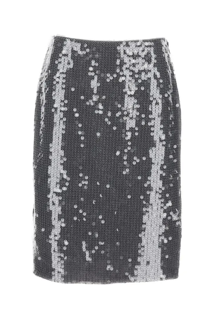 Rotate - Sequined Mesh Midi Skirt - Größe 34 - silberfarben Rotate - Sequined Mesh Midi Skirt - Größe 34 - silberfarben
