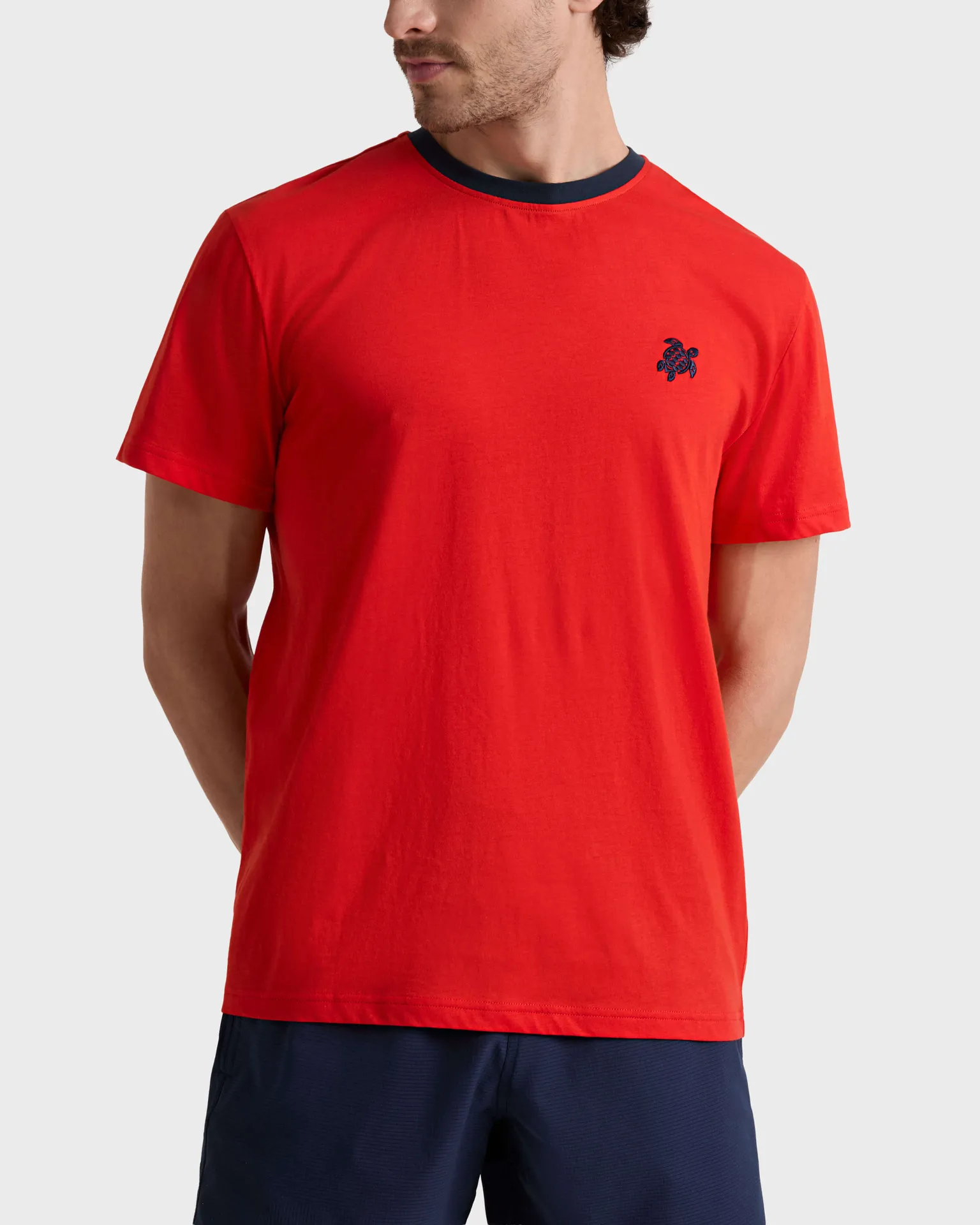 Vilebrequin - Bicolor T-shirt Aus Bio-baumwolle Für Herren - T-shirt - Tewis - Rot - Größe XL – Bild 3