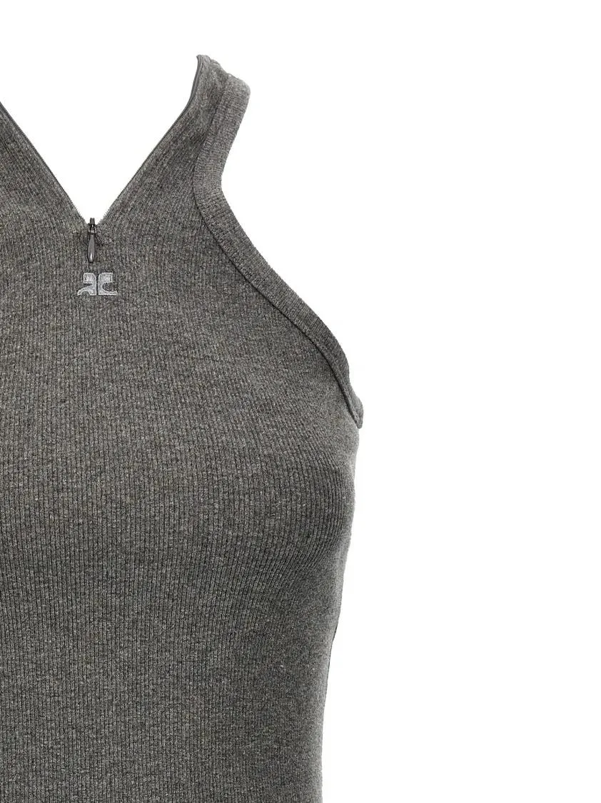 Courrèges - Criss Cross 90'S Mini' Dress - Größe M - grau – Bild 2