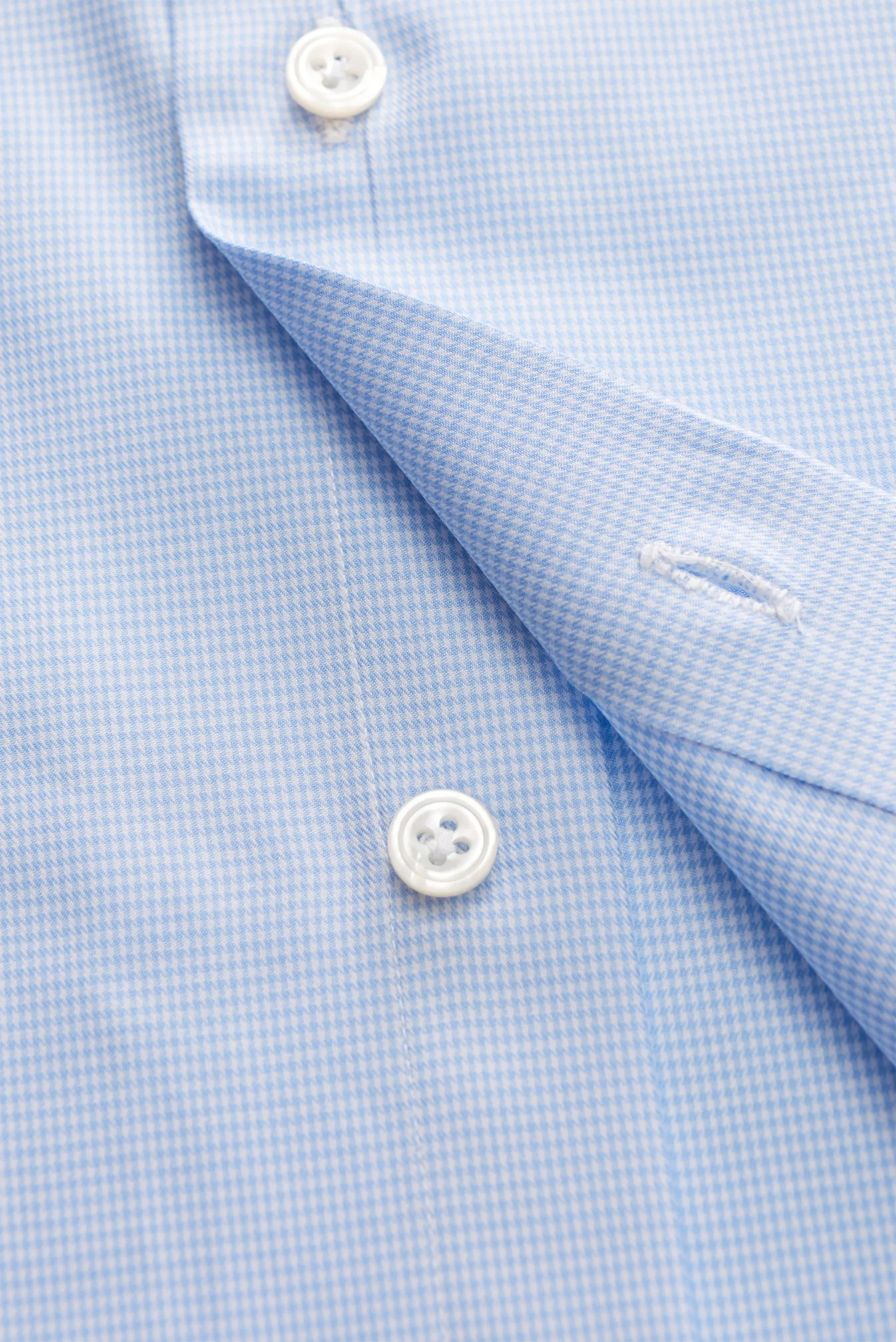 Finamore - Herren - Business Hemd 'Sergio Napoli' Haifisch-Kragen hellblau/weiß kariert – Bild 5