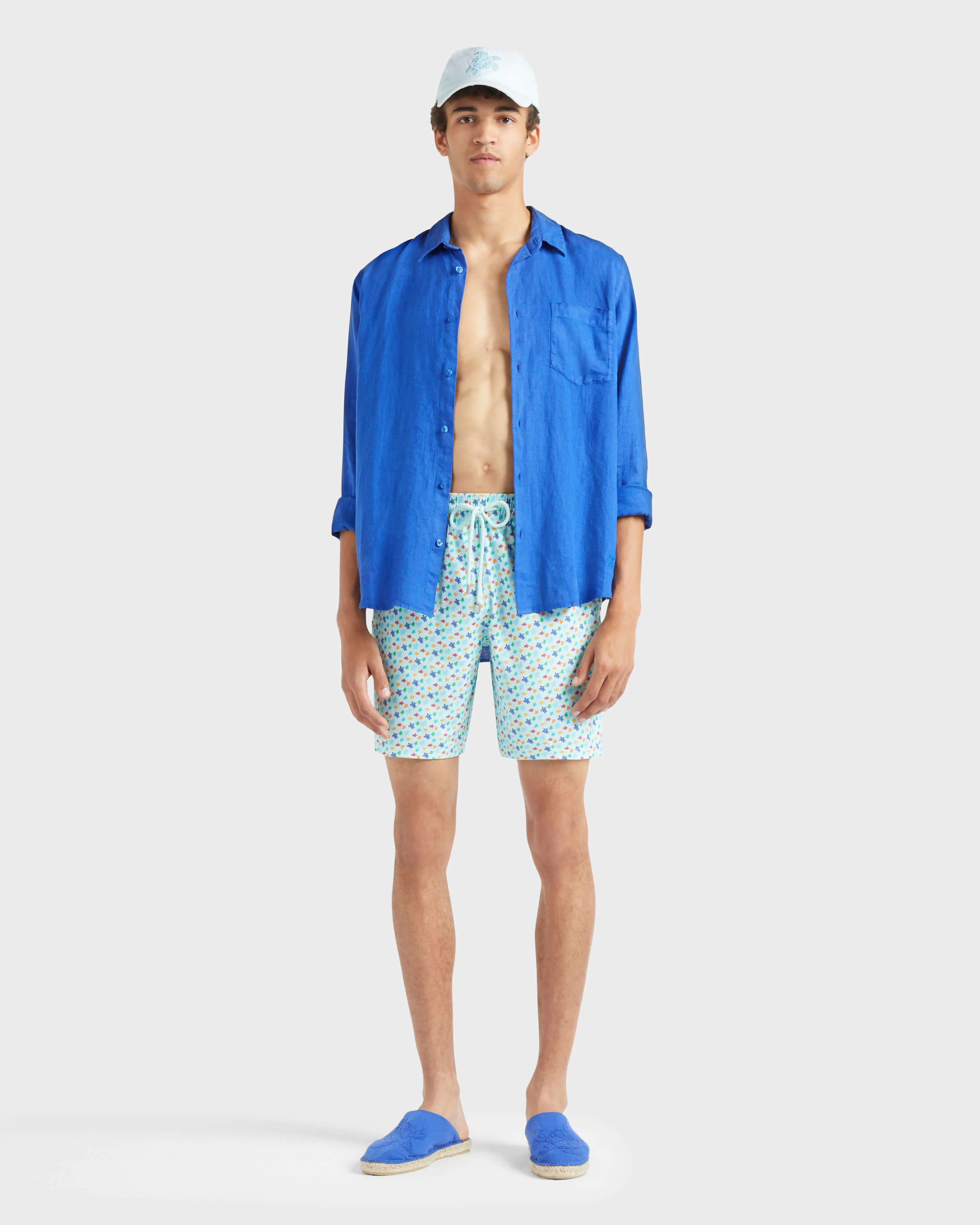 Vilebrequin - Lange Micro Ronde Des Tortues Rainbow Stretch-badeshorts Für Herren - Bademode - Okorise - Blau - Größe XXXL – Bild 5