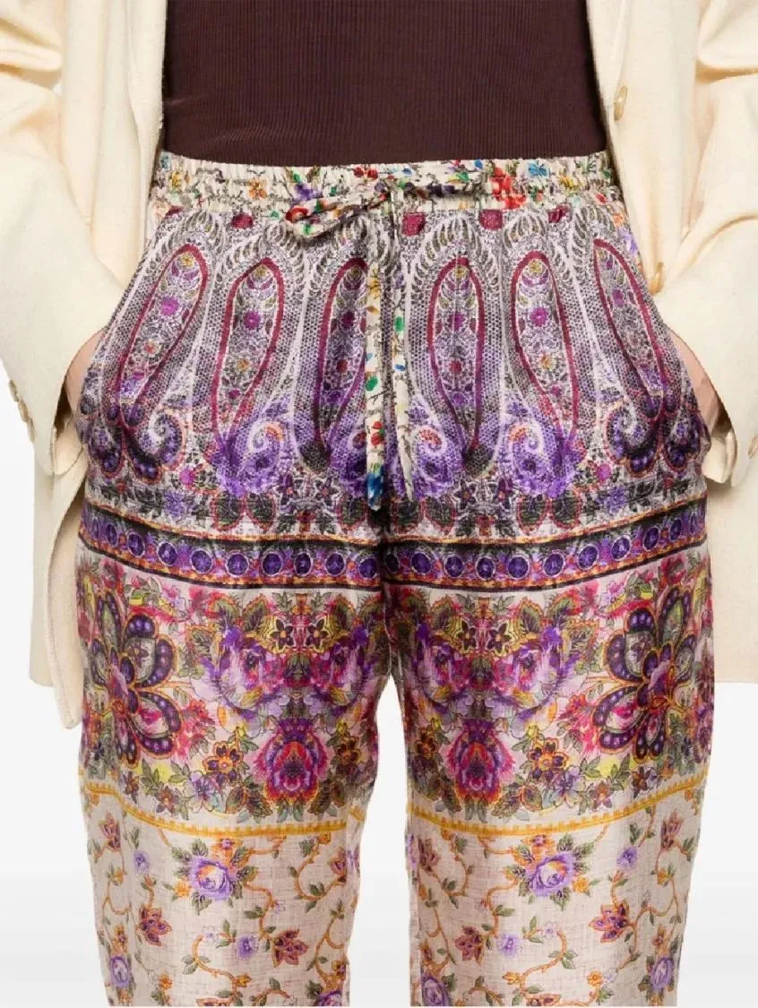 Pierre-Louis Mascia - Relaxed-Fit Floral And Paisley Print Trousers - Größe XS - beige – Bild 2