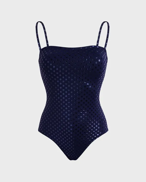 Vilebrequin - Relief Sparkling Bustier-badeanzug Für Damen - Bademode - Facette - Blau - Größe S Vilebrequin - Relief Sparkling Bustier-badeanzug Für Damen - Bademode - Facette - Blau - Größe S