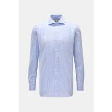 Borrelli - Herren - Business Hemd %27Nando%27 Haifisch-Kragen hellblau/weiß gestreift Borrelli - Herren - Business Hemd %27Nando%27 Haifisch-Kragen hellblau/weiß gestreift