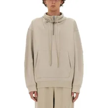 Helmut Lang - Half-Zip Sweatshirt With High Collar - Größe S - beige Helmut Lang - Half-Zip Sweatshirt With High Collar - Größe S - beige
