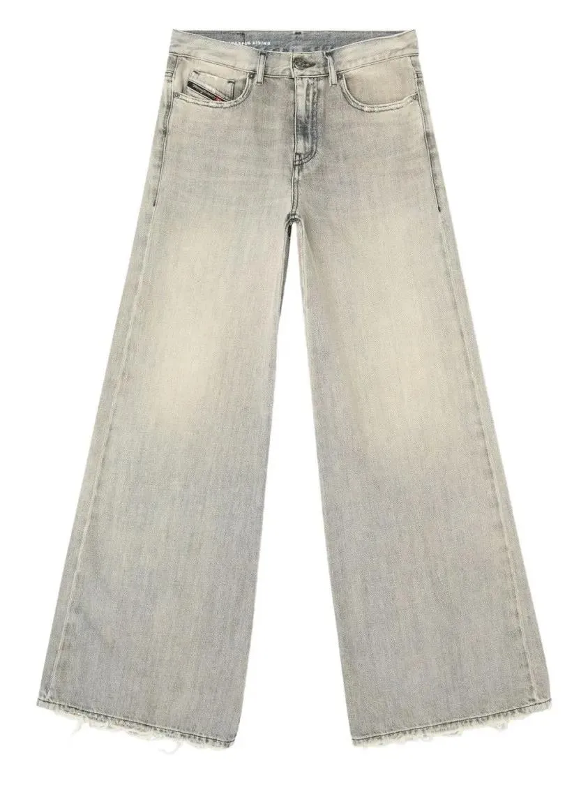Diesel - High-Waisted Wide-Leg Jeans With Faded Finish - Größe 29 - schwarz Diesel - High-Waisted Wide-Leg Jeans With Faded Finish - Größe 29 - schwarz