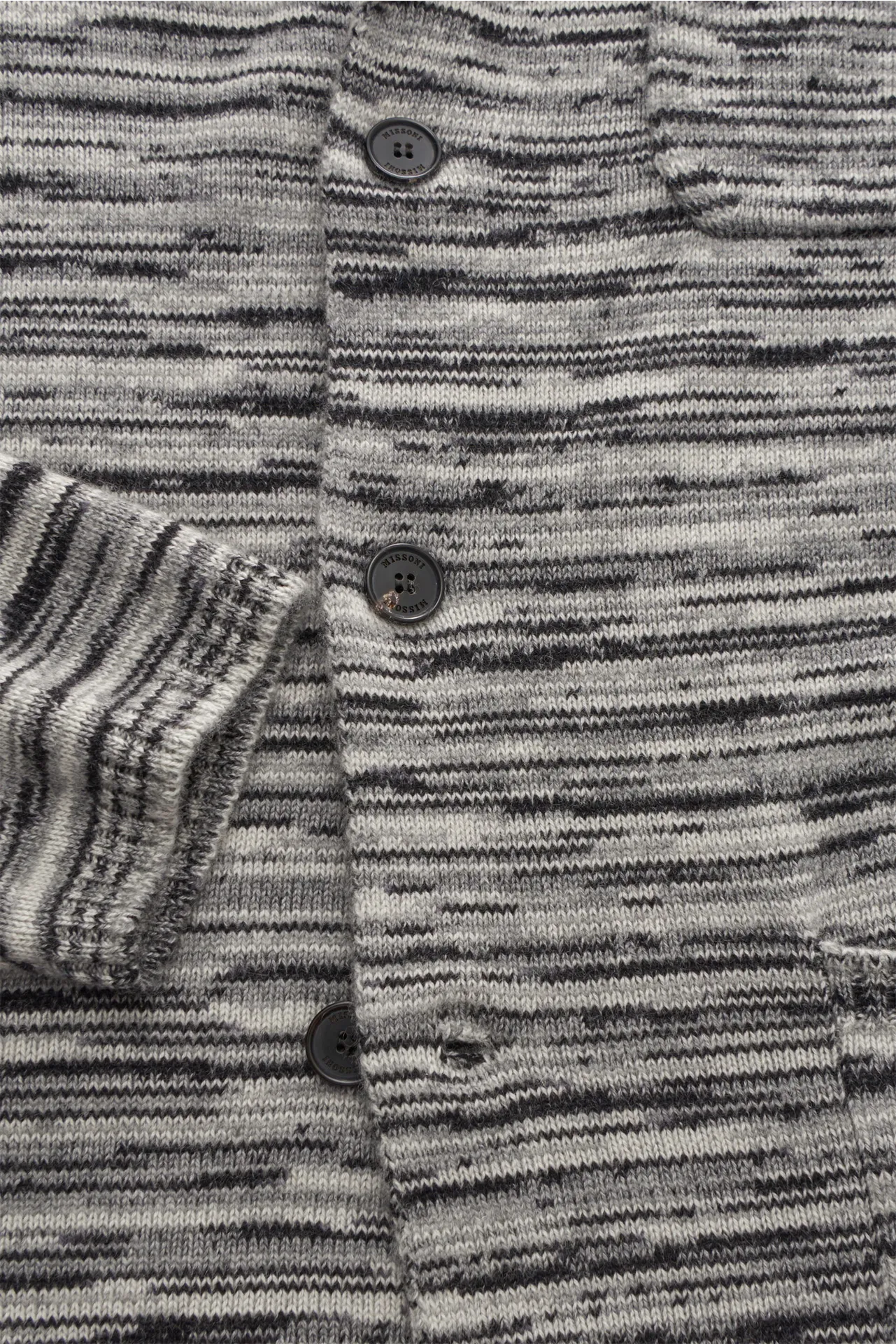 Missoni - Herren - Cardigan schwarz/weiß/grau gemustert – Bild 2