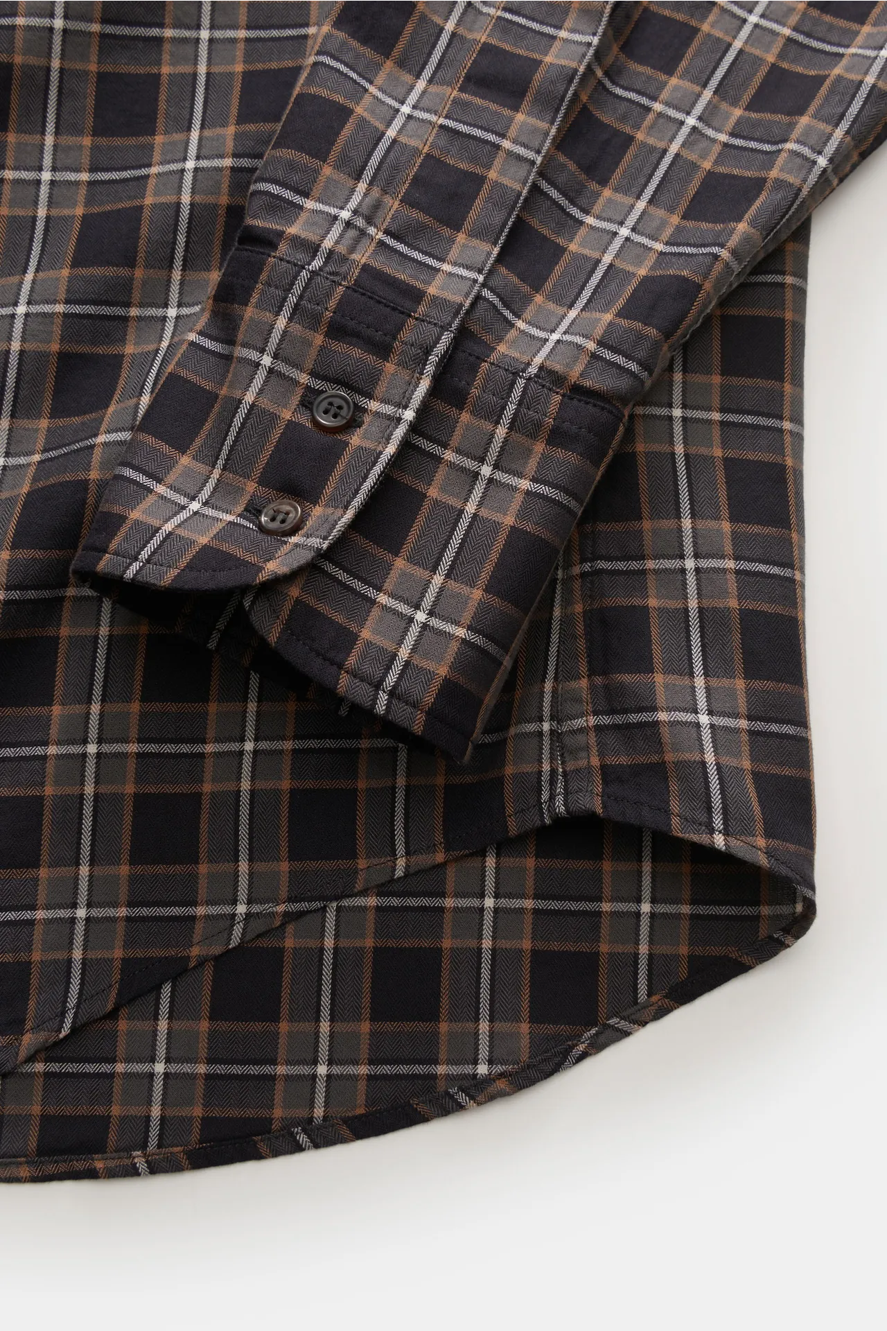 Dsquared2 - Herren - Casual Hemd 'Check Drop Shirt' Button-Down-Kragen dunkelgrau/hellbraun kariert – Bild 3