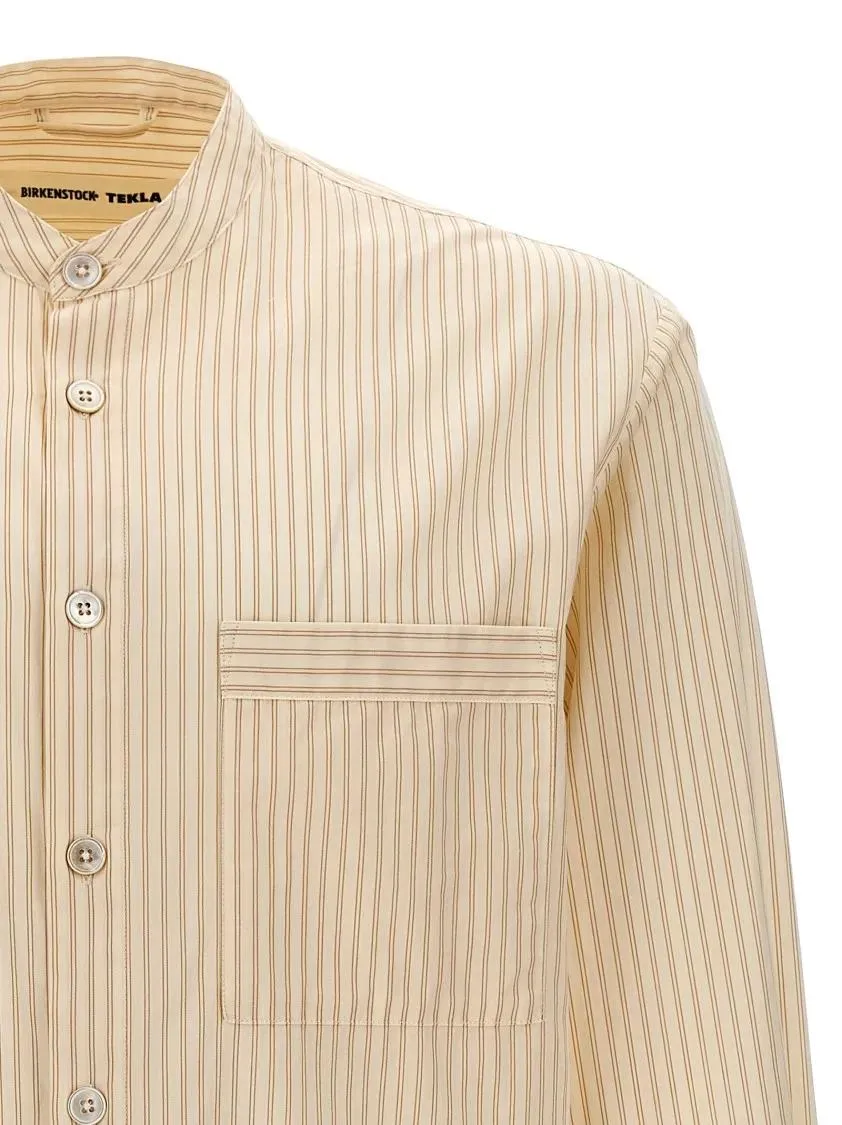 Birkenstock - Striped Cotton Poplin Shirt - Größe S - beige – Bild 3