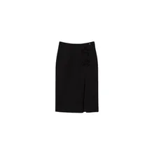 Twinset Actitude - Fitted Midi Skirt With Floral Appliqué - Größe S - schwarz Twinset Actitude - Fitted Midi Skirt With Floral Appliqué - Größe S - schwarz