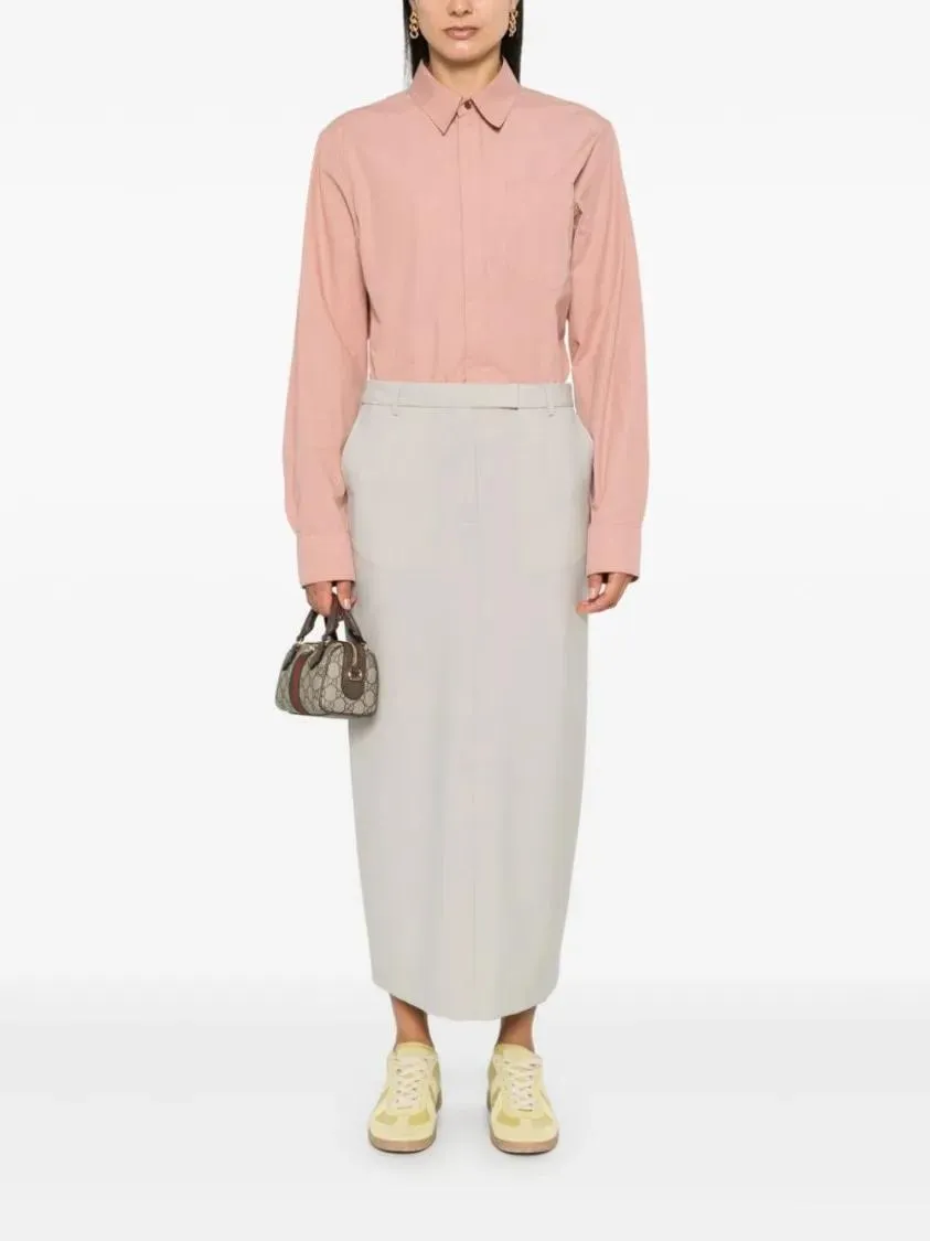 Officine Generale - Light Grey Wool Skirt - Größe M - grau – Bild 4