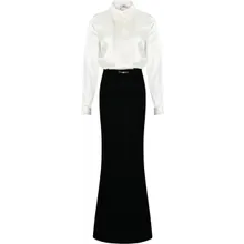 Elisabetta Franchi - Silk Blend Midi Dress With Long Sleeves - Größe 42 - schwarz Elisabetta Franchi - Silk Blend Midi Dress With Long Sleeves - Größe 42 - schwarz