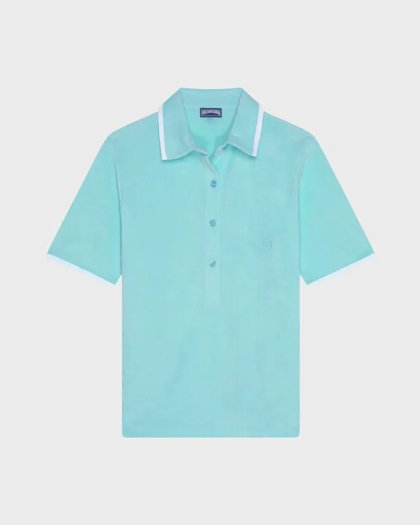 Vilebrequin - Solid Frottee-polohemd Für Damen - Polohemd - Lizea - Blau - Größe M Vilebrequin - Solid Frottee-polohemd Für Damen - Polohemd - Lizea - Blau - Größe M