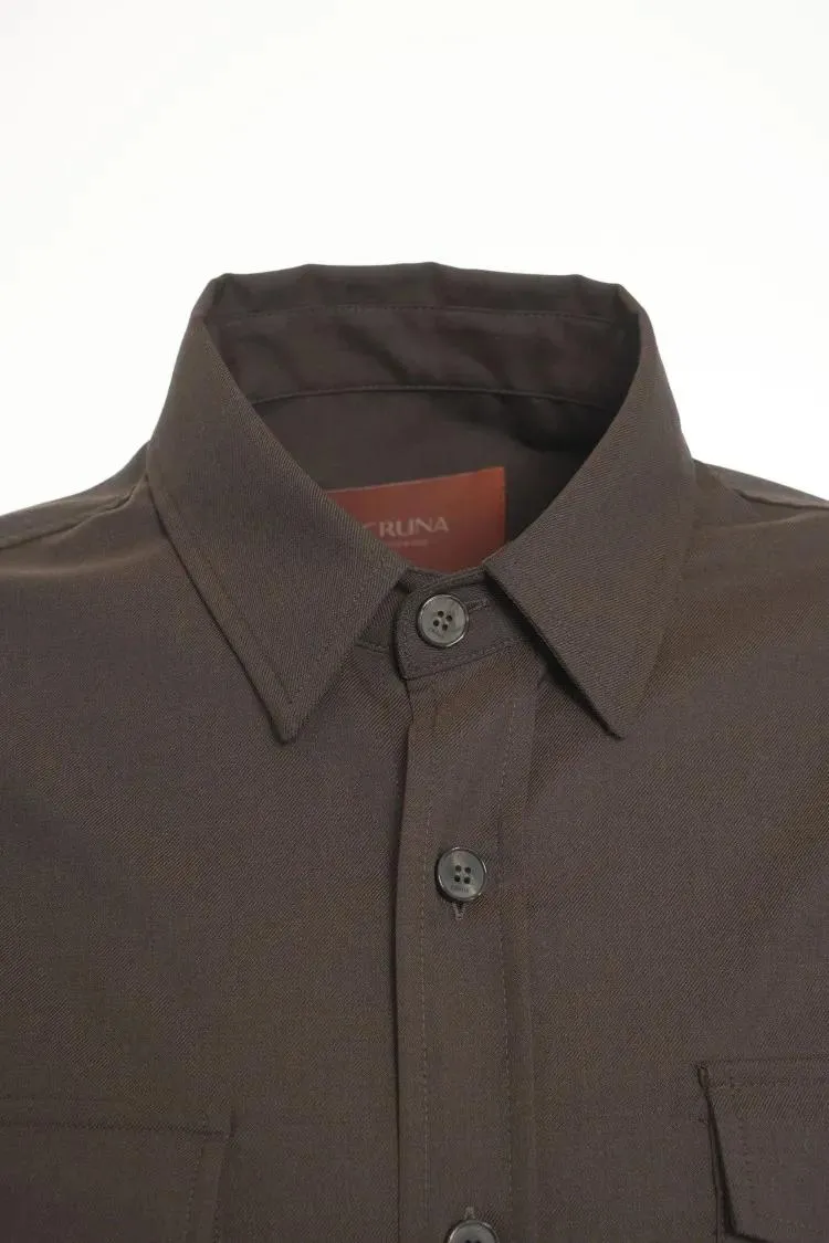 Cruna - 'Osaka' Wool Blend Shirt - Größe 48 - grau – Bild 3