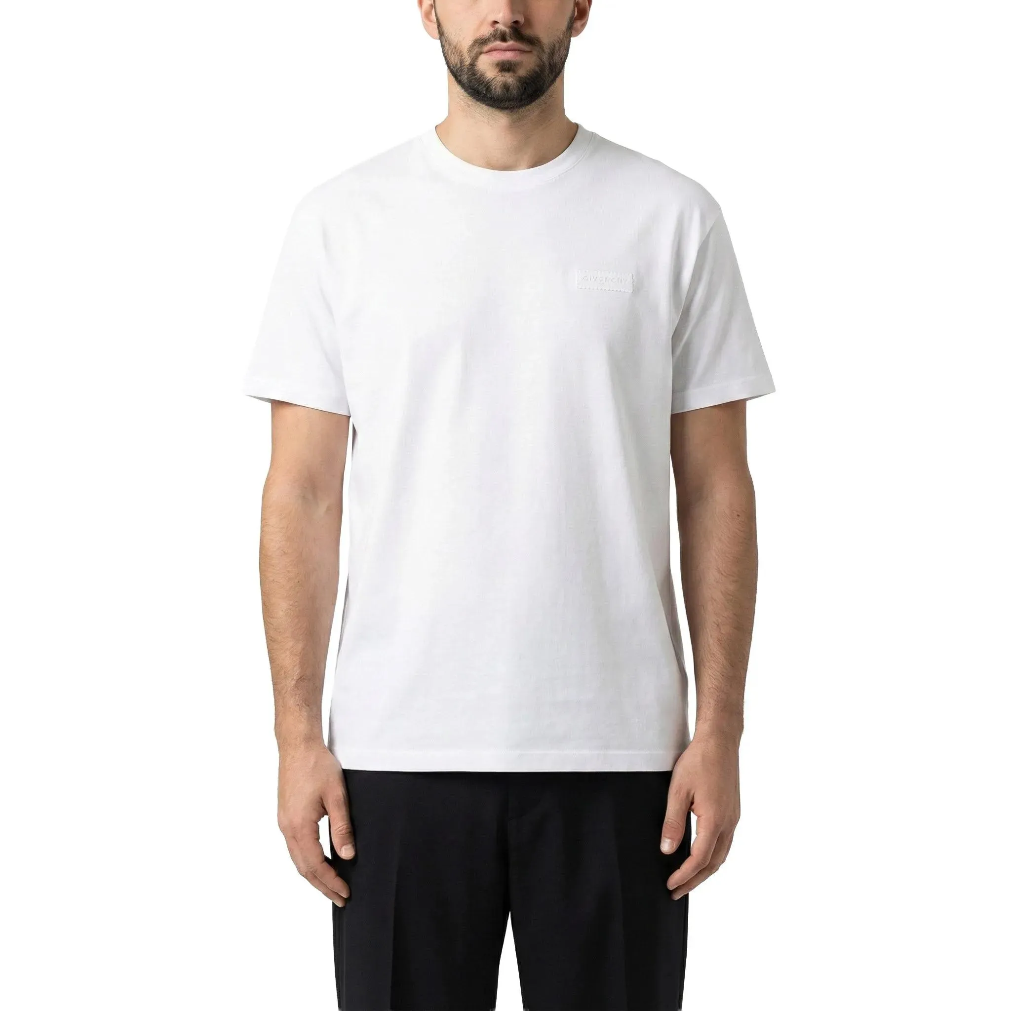 Givenchy - White Plain Cotton T-Shirt With Tonal Logo Detail - Größe XXL - weiß – Bild 4