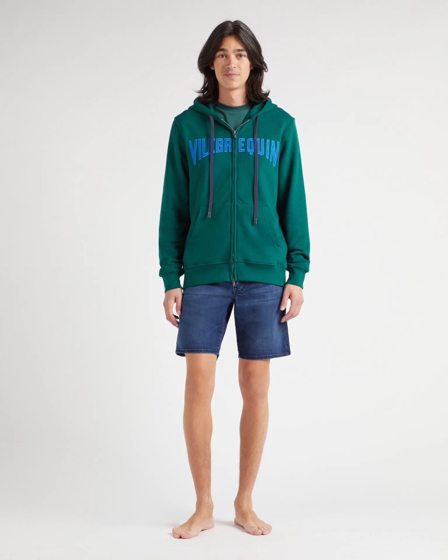 Vilebrequin - Logo Sweatshirtjacke Mit Kapuze Und Stickerei Für Herren - Sweatshirt - Martin-z - Grün - Größe L – Bild 3