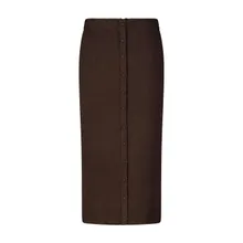 Victoria Beckham - Bottoni%27 Midi Skirt - Größe M - braun Victoria Beckham - Bottoni%27 Midi Skirt - Größe M - braun