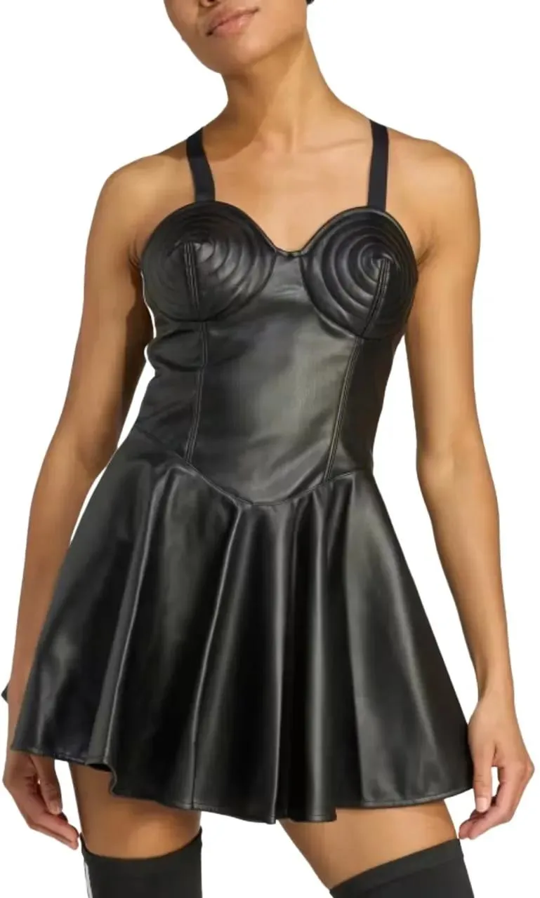 Adidas - Faux Lthr Dress Black - Größe S - schwarz – Bild 2