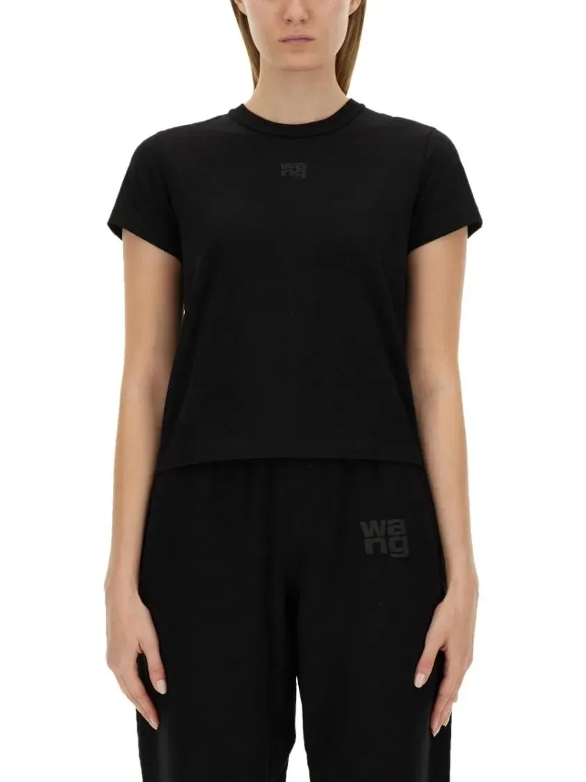 T by Alexander Wang - Black Essential Shrunk T-Shirt - Größe M - schwarz T by Alexander Wang - Black Essential Shrunk T-Shirt - Größe M - schwarz