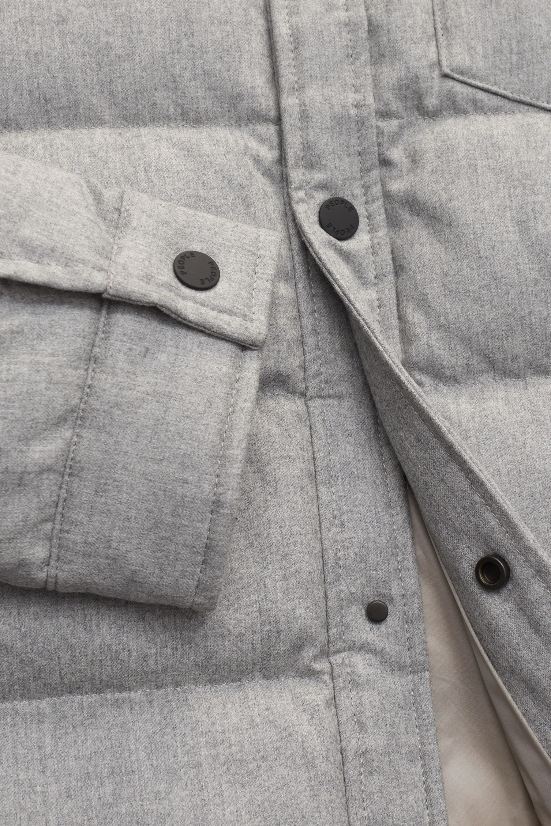 People of Shibuya - Herren - Daunen-Overshirt 'Aver' grau meliert – Bild 4