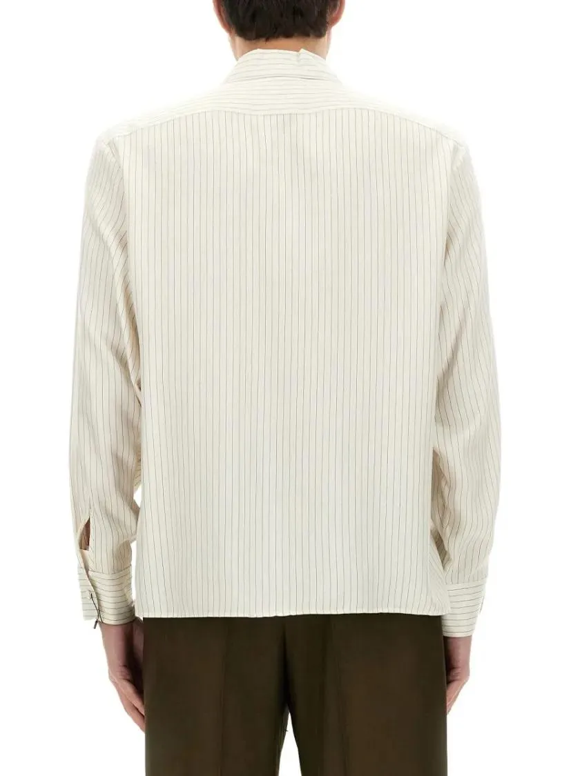 Saint Laurent - Striped Tunic Shirt - Größe 41 - beige – Bild 3