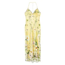 Camilla - Floral-Print Silk Dress - Größe S - gelb Camilla - Floral-Print Silk Dress - Größe S - gelb
