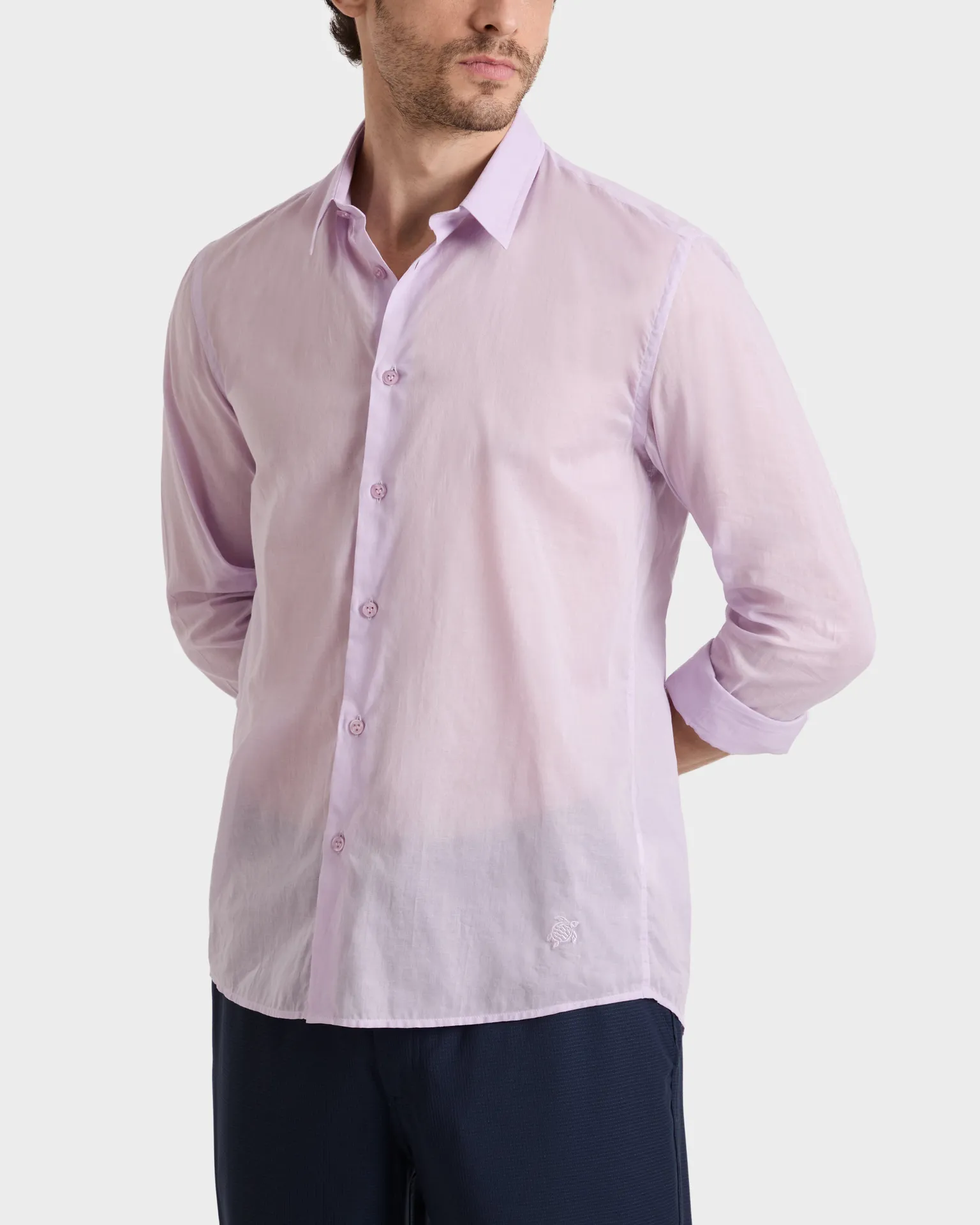 Vilebrequin - Leichtes Solid Unisex-hemd Aus Baumwollvoile - Hemd - Caracal - Rosa - Größe XXXL – Bild 3