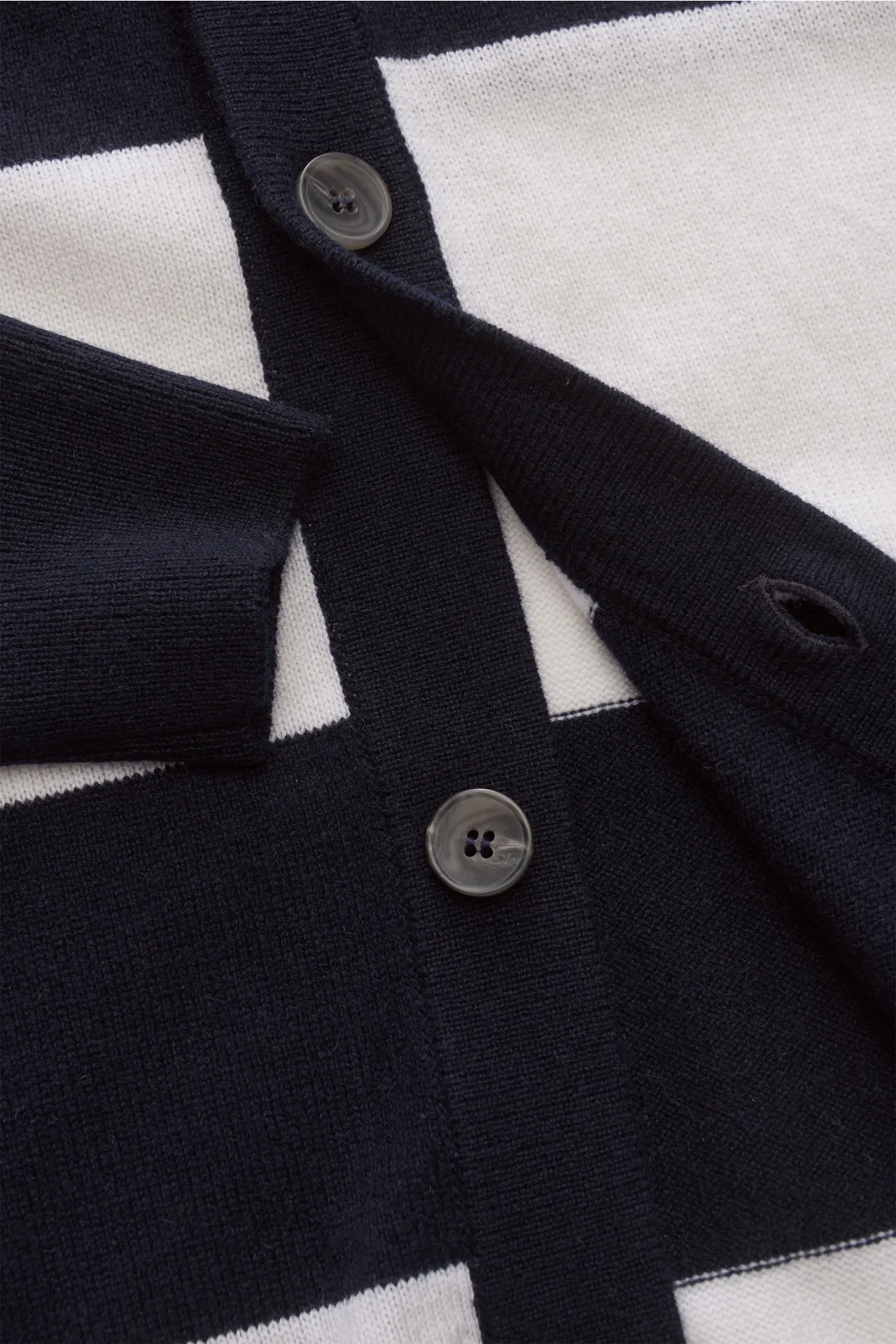 von Braun - Herren - Cashmere Cardigan navy/offwhite gestreift – Bild 3