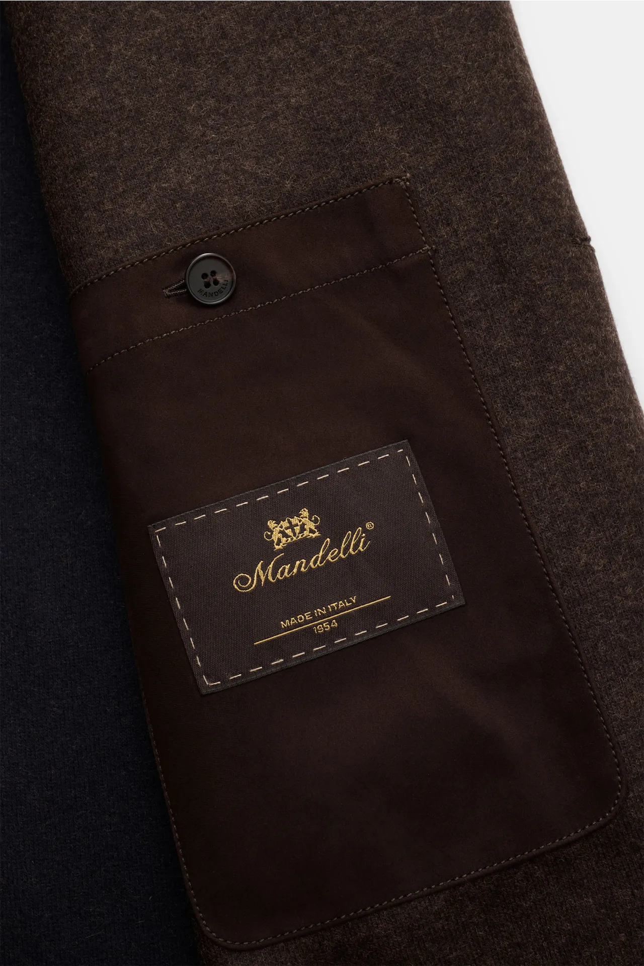 Mandelli - Herren - Cashmere Jacke dunkelbraun meliert – Bild 5