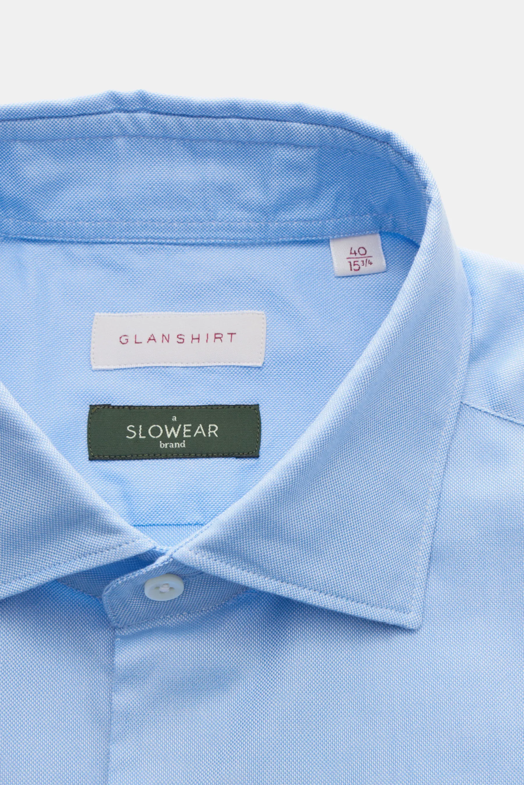 Glanshirt - Herren - Oxford-Hemd Haifisch-Kragen hellblau – Bild 2