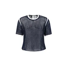 ADIDAS X WALES BONNER - Navy Crochet T-Shirt With White Trefoil Logo - Größe S - blue ADIDAS X WALES BONNER - Navy Crochet T-Shirt With White Trefoil Logo - Größe S - blue